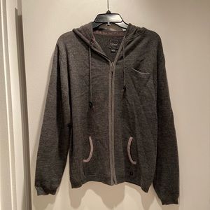 7 Diamond zip-up hooded sweater